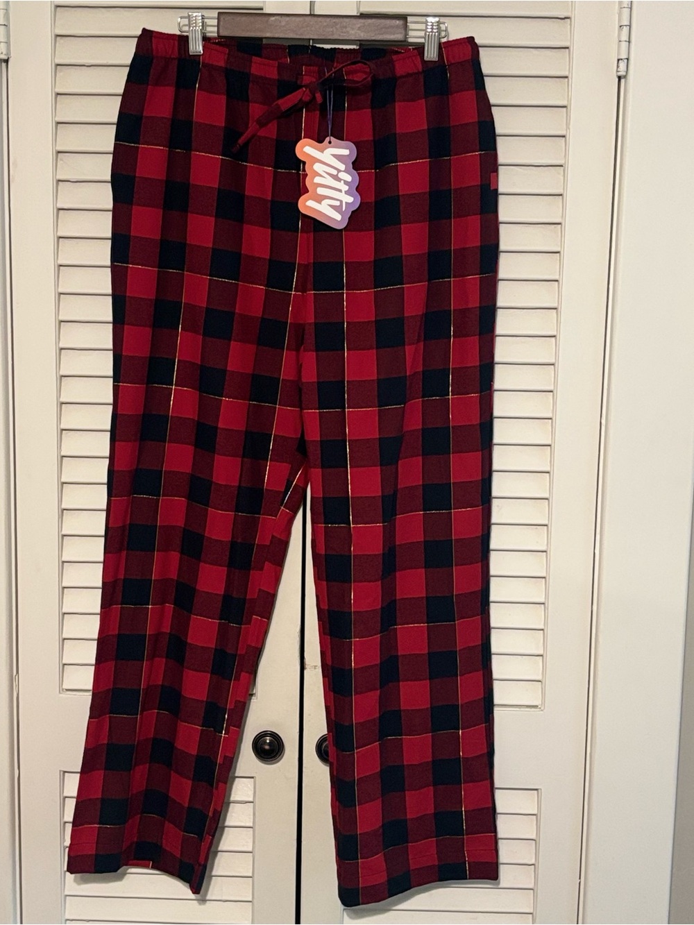 YITTY Fabletics Collection Red and Black dream flannel sleep Pants